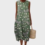 Десислава - Релаксираща цветна рокля от памук