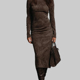 Яна - Миди сукня от велур Фросина