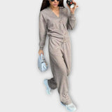 Десислава - Комплект плетени палто и панталони