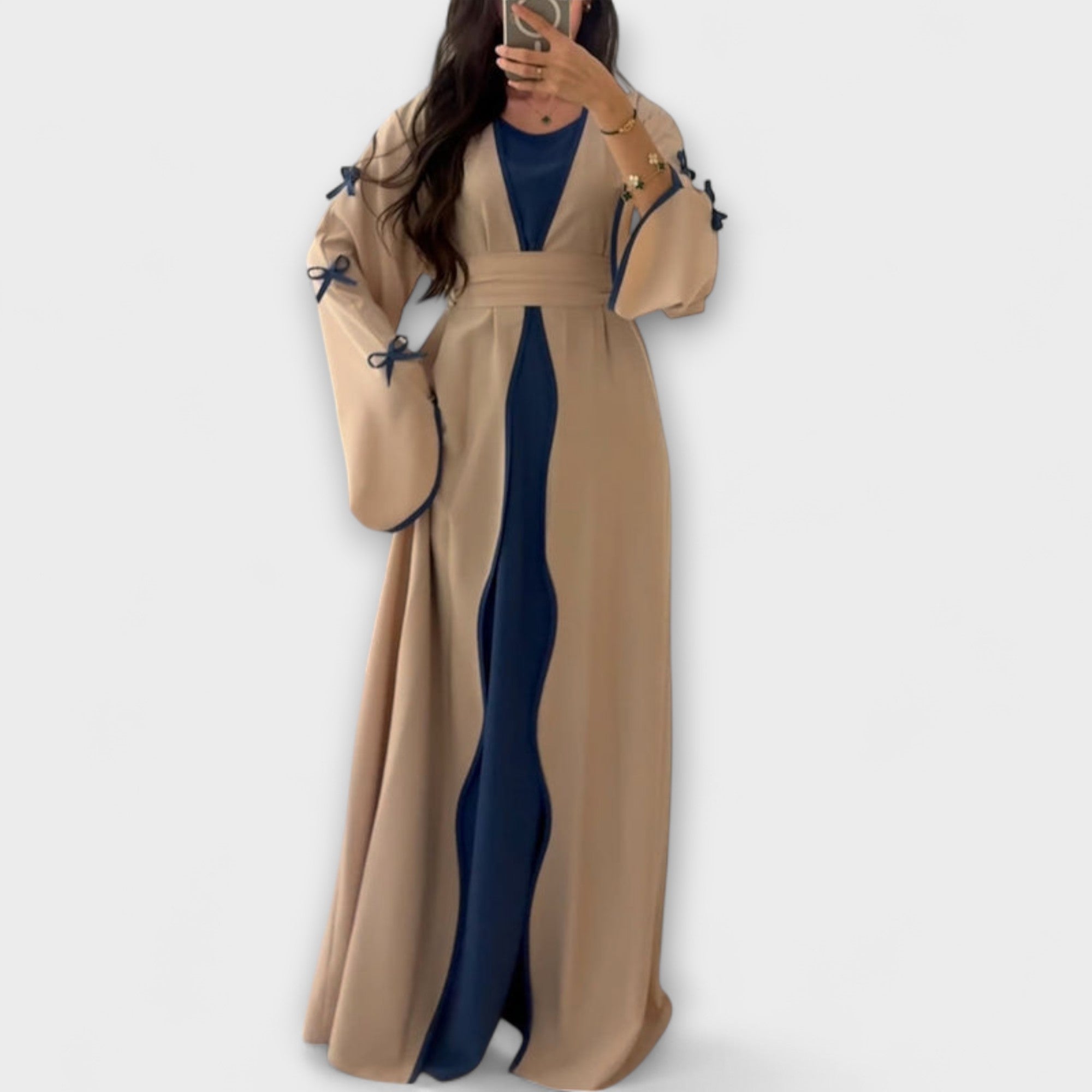 Елена - Кардиган и Рокля в Комбинация с Рейстра Декорация