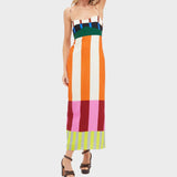 Весела - Дълга рокля в множество цветове в бенгалски стил