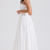 Теодора - рокля с тонки презрамки и цветен десен