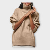 Надежда - Плетен Пуловер с Висок Овратник