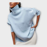 Надежда - Плетен Пуловер с Висок Овратник