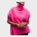 Надежда - Плетен Пуловер с Висок Овратник