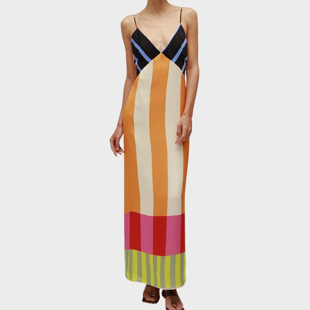 Весела - Дълга рокля в множество цветове в бенгалски стил