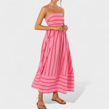 Магдалена - Дълга рокля с райета