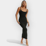 Кристина - Миди рокля с открит гръб и стил