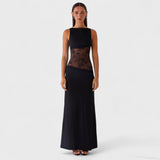 Мария - Дълга рокля от черна дантела