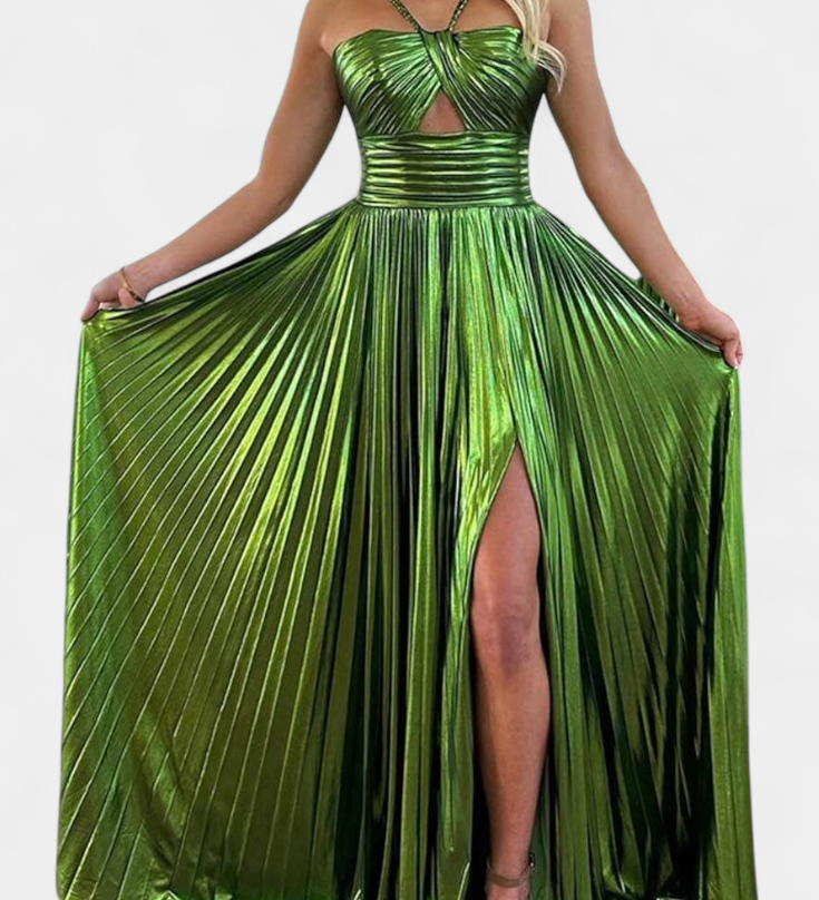 Гергана - Рокля Металик с Преклоп и Разкроя