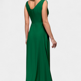 Теодора - Дълга Рокля с Драпиране Отпред и Прекрит Изрез