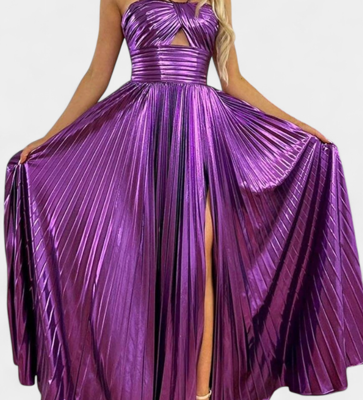 Гергана - Рокля Металик с Преклоп и Разкроя