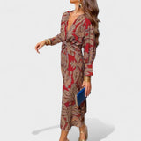 Калина - Миди рокля с V-образно деколте