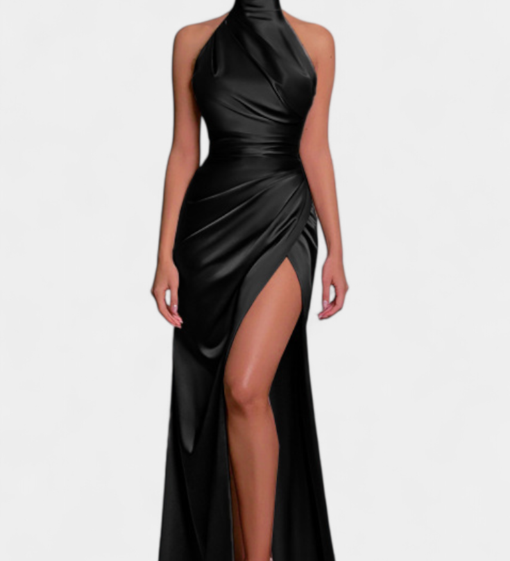 Яна - Халтер Рокля с Драматичен Страничен Разрез