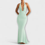 Александра - Елегантна гала рокля с открит гръб и впечатляващо деколте