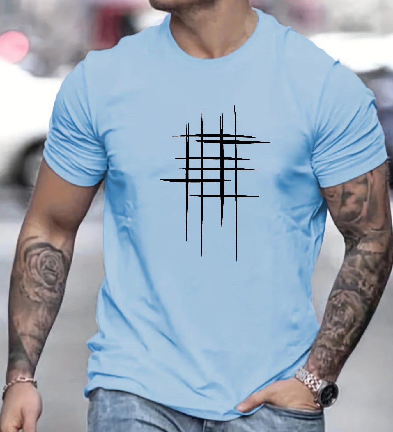 Яна - Стилен тениска с кръгло деколте и графичен принт