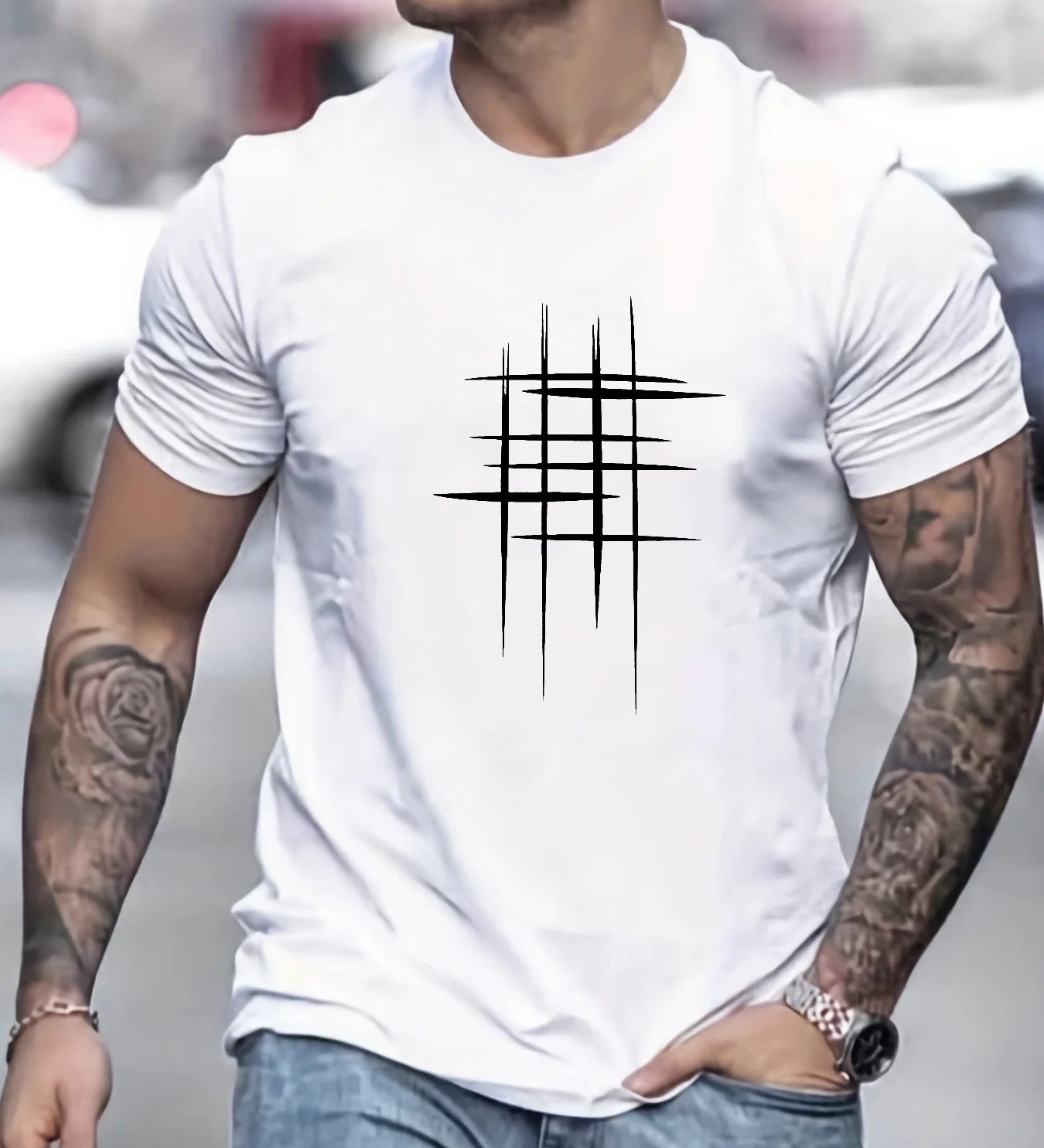 Яна - Стилен тениска с кръгло деколте и графичен принт