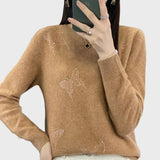 Десислава - Плетен Дамски Пуловер с Узор на Пеперуда