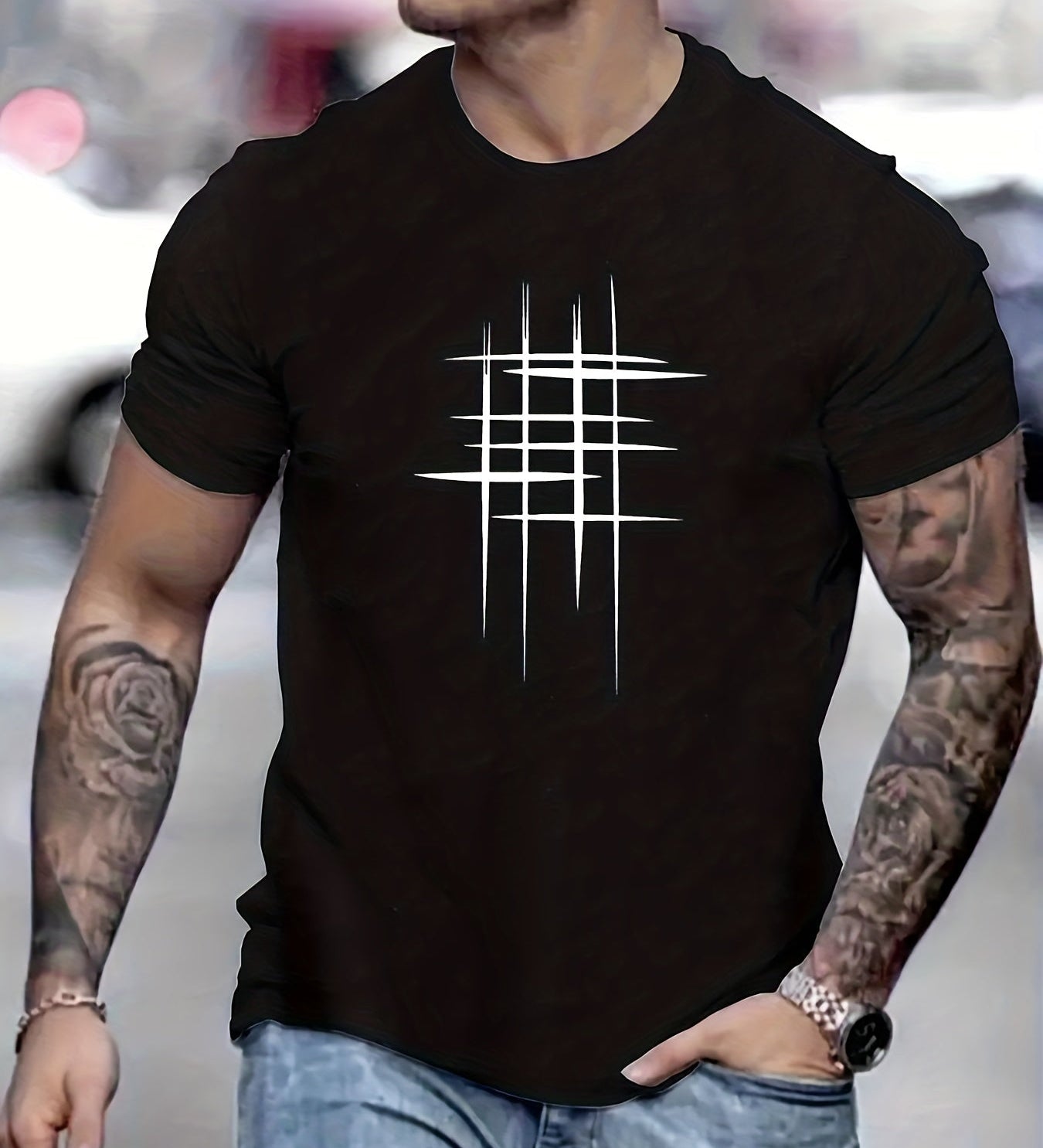 Яна - Стилен тениска с кръгло деколте и графичен принт