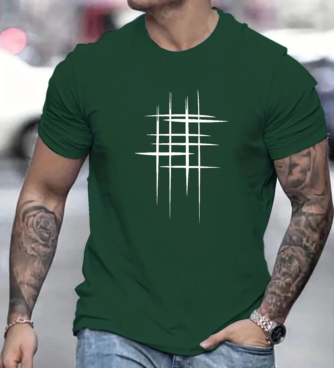 Яна - Стилен тениска с кръгло деколте и графичен принт