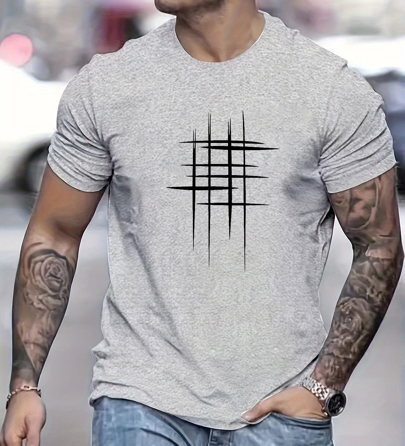 Яна - Стилен тениска с кръгло деколте и графичен принт