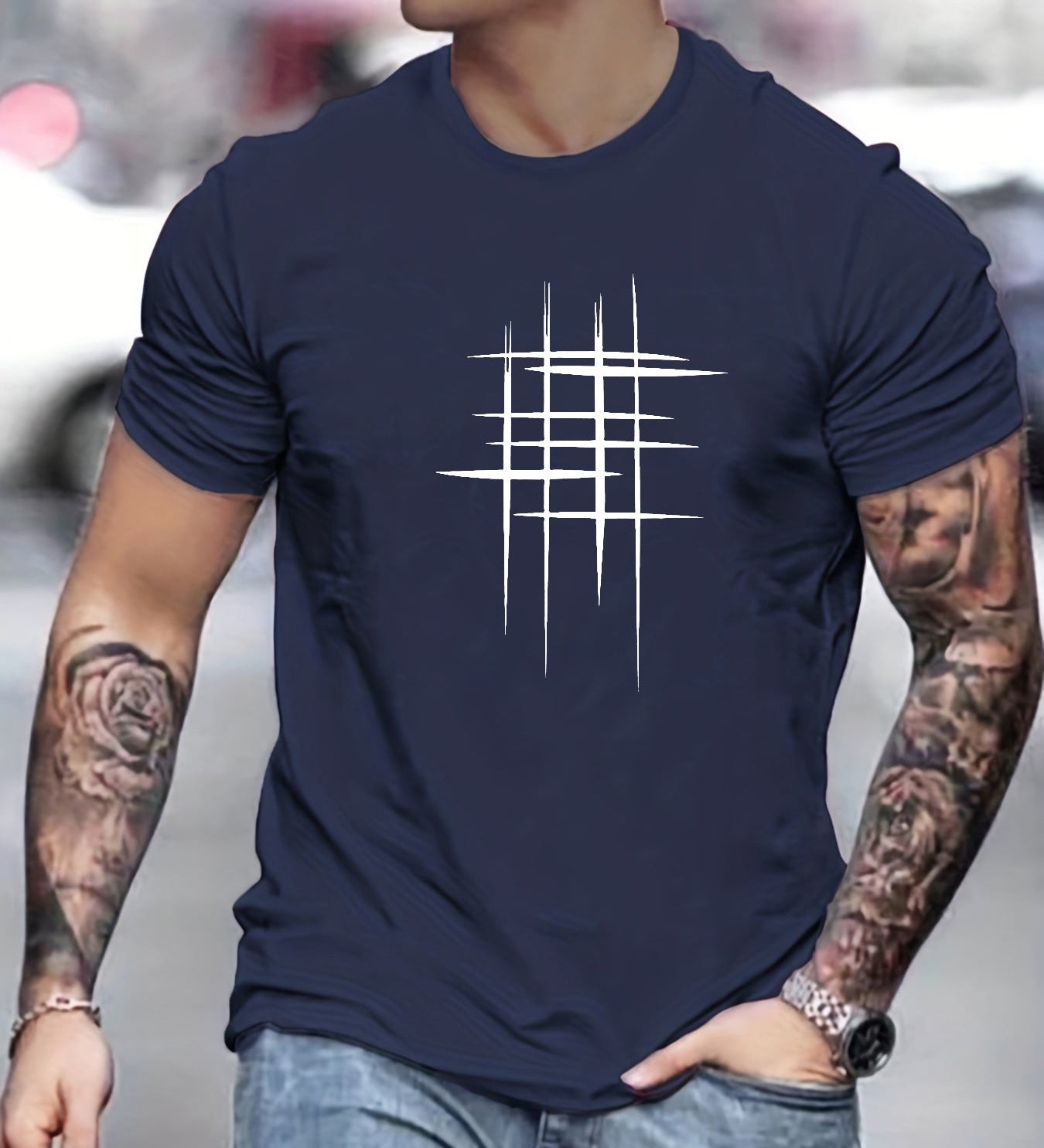 Яна - Стилен тениска с кръгло деколте и графичен принт