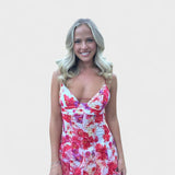 Елена - Дълга цветна рокля с волани