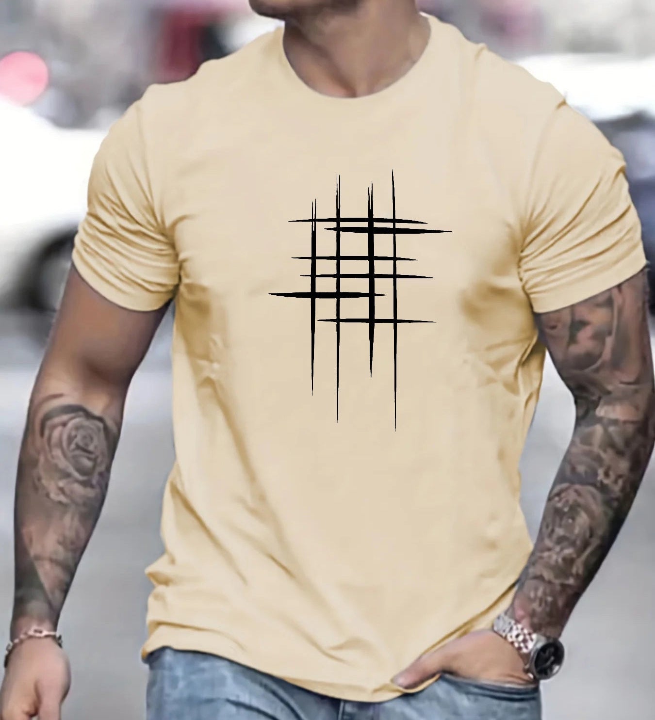 Яна - Стилен тениска с кръгло деколте и графичен принт