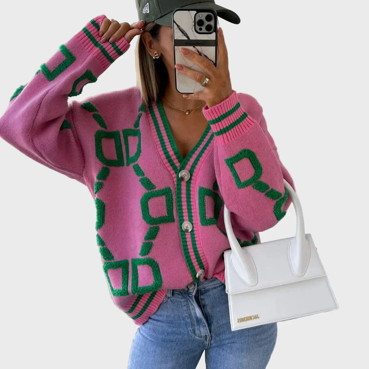 Десислава - Плетен Жилетка с Геометричен Узор