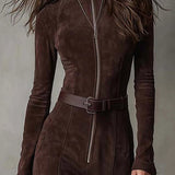 Елена - Дълга суедова рокля Алесия