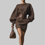 Десислава - Къса рокля от трико с колан