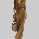 Деница - Макси рокля от велур