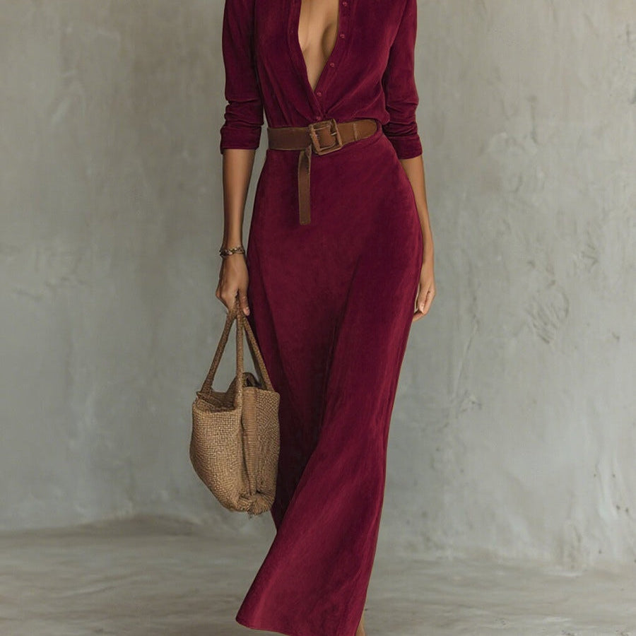 Деница - Макси рокля от велур