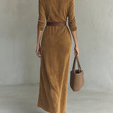 Деница - Макси рокля от велур