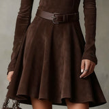 Елена - Мини рокля от винтидж замша