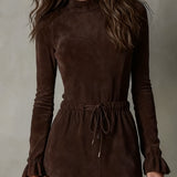 Десислава - Облекло миди от велур Isla