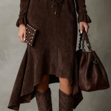 Десислава - Облекло миди от велур Isla