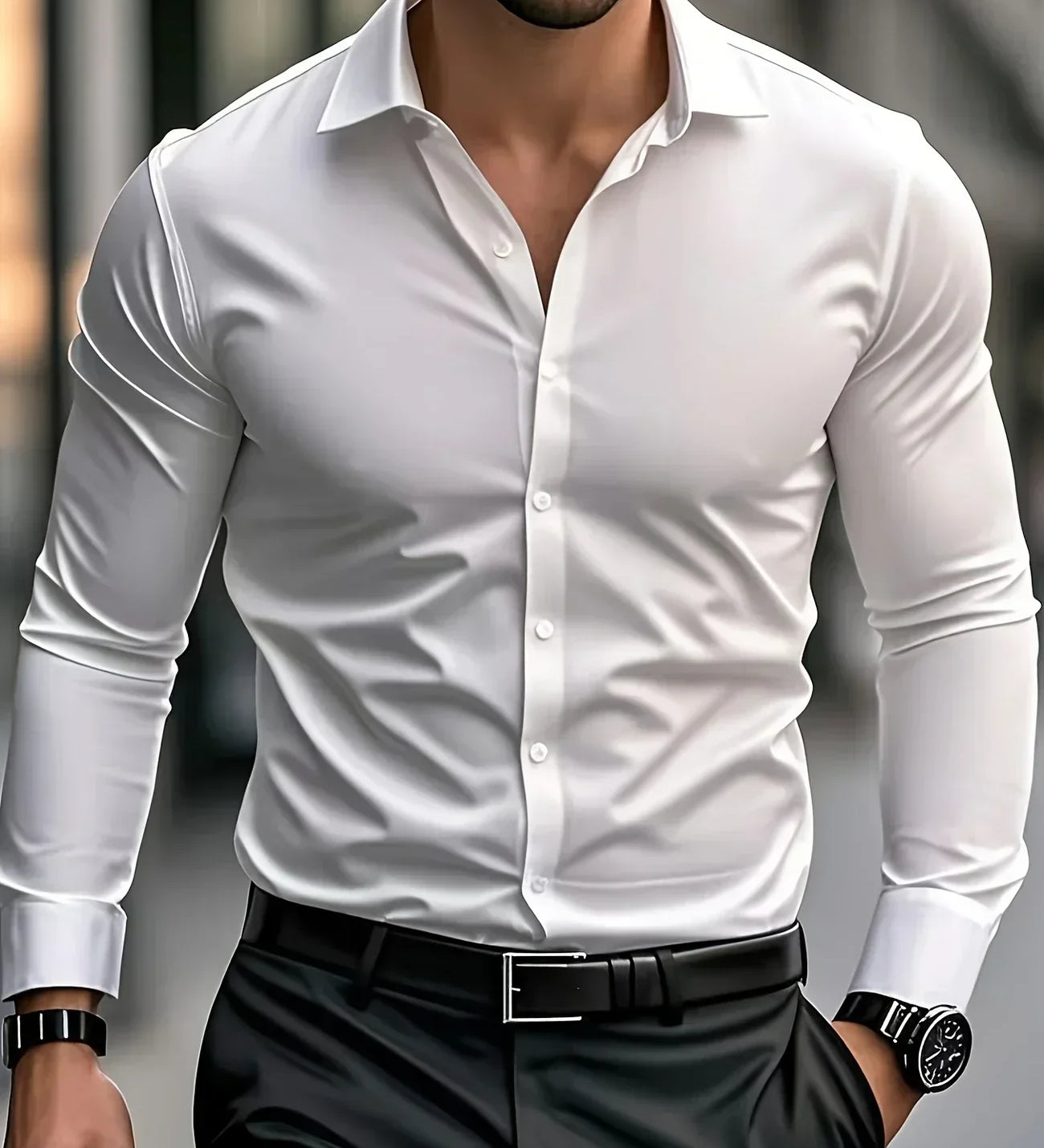 Десислава - Елегантна риза с дълги ръкави и копчета