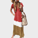 Даниела - Многоцветна лежерна бохо дълга рокля