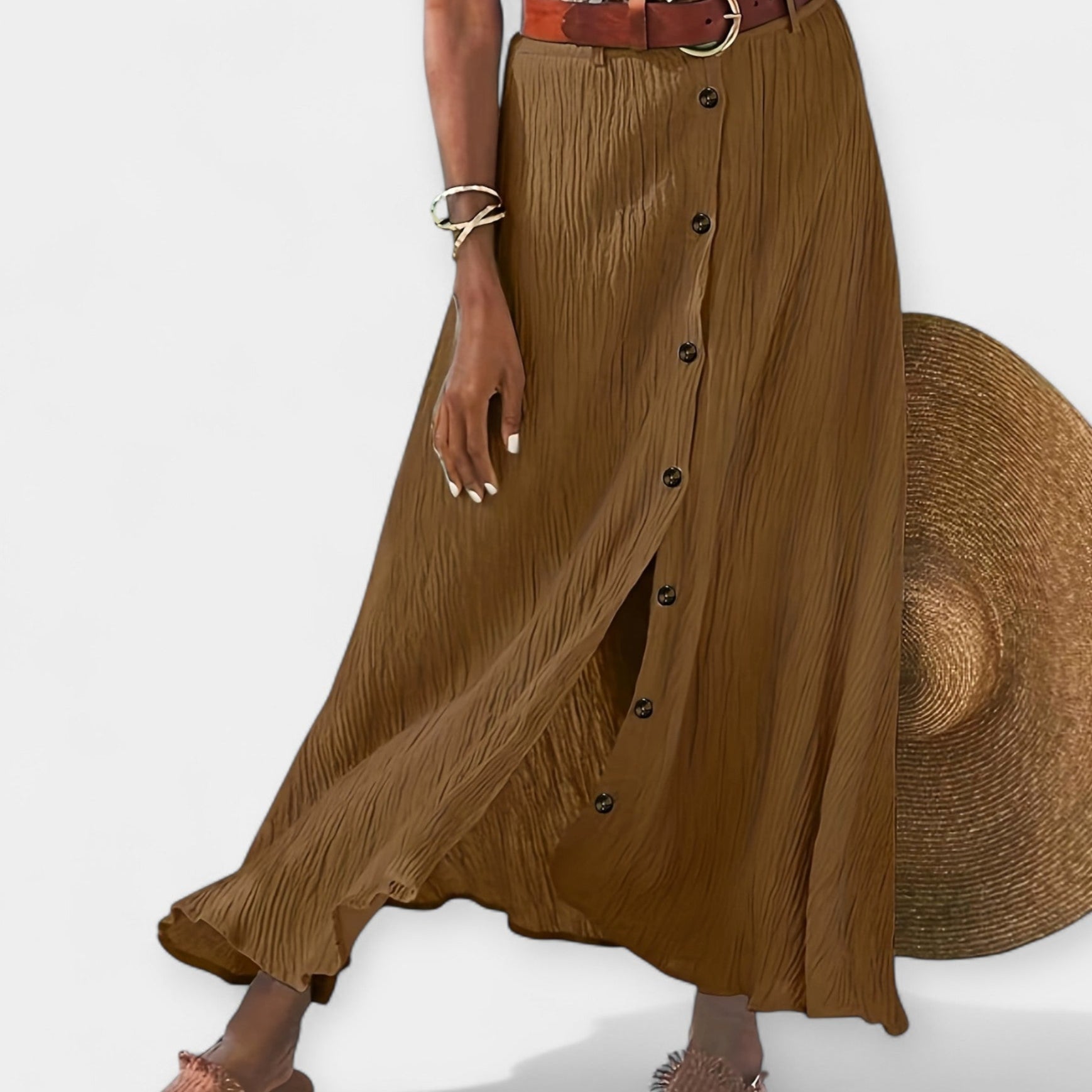 Мария - Полупрозрачна Миди Поличка с Разцепка