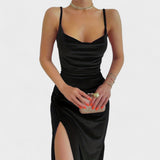 Зорница - Рокля от кадифе със страничен разрез