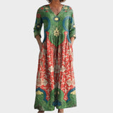 Десислава - Дълга рокля с винтидж цветен принт