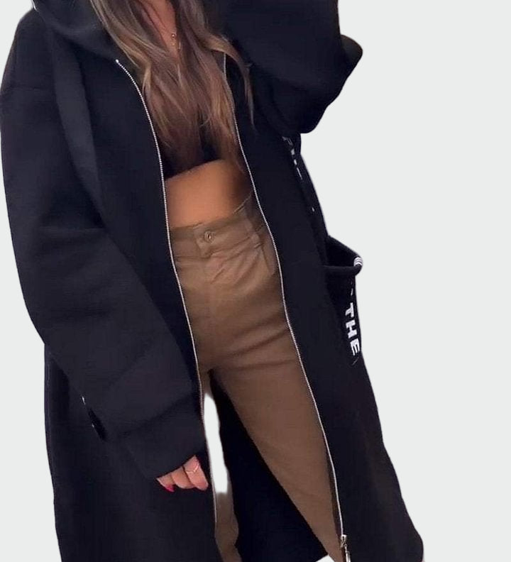 Татяна - Дълго палто с качулка