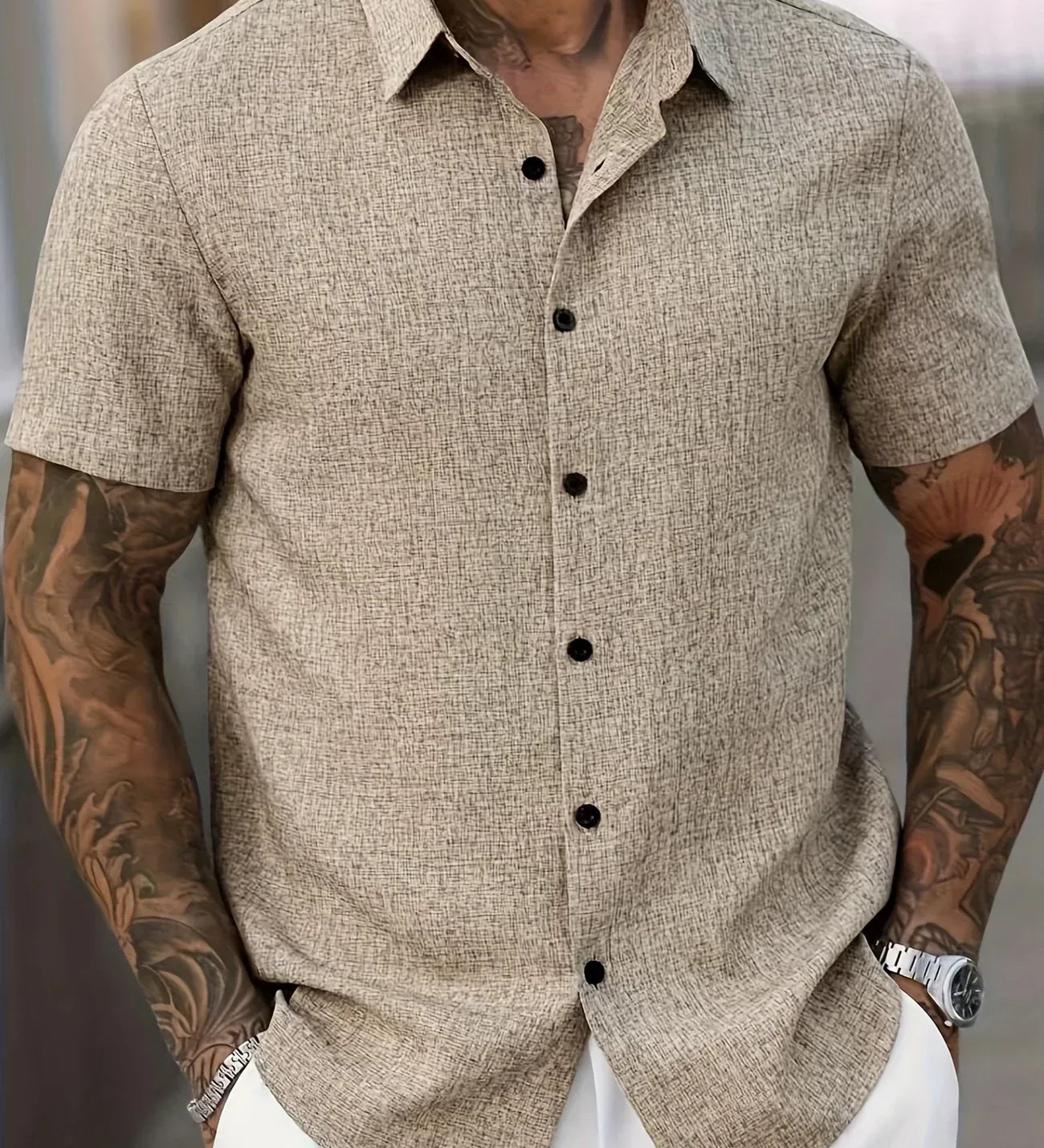 Мария - Лека риза с къс ръкав от лен