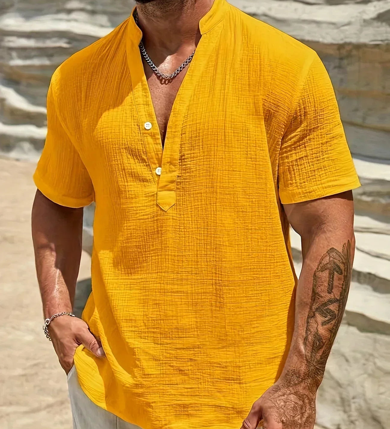 Десислава - Елегантна лятна риза с висока яка