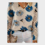 Яна - Плетен Пуловер с Дантелени Детайли