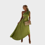 Петя - Елегантна Рокля с Набръчкани Рамена