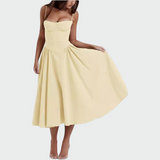 Десислава - макси рокля от сатен с тонки презрамки