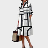 Виктория - Женска рокля с геометричен принт