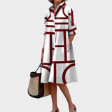 Виктория - Женска рокля с геометричен принт